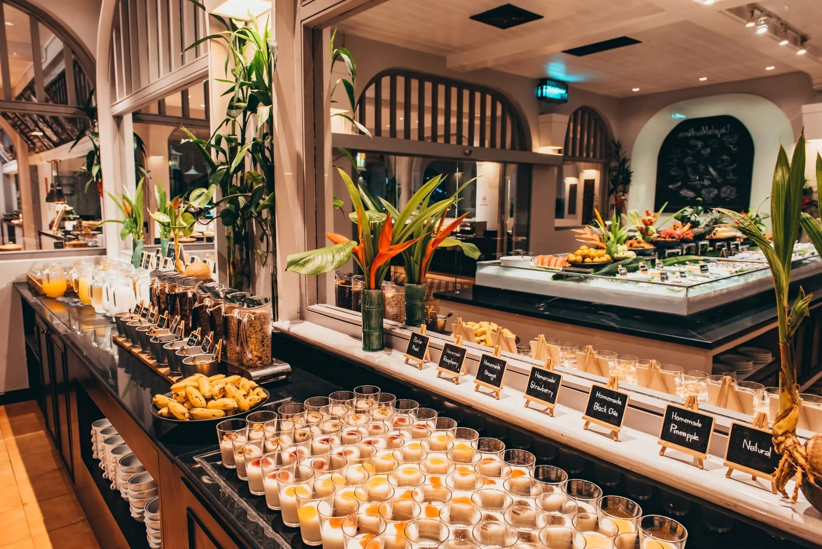 Premium hotel breakfast buffet presentation
